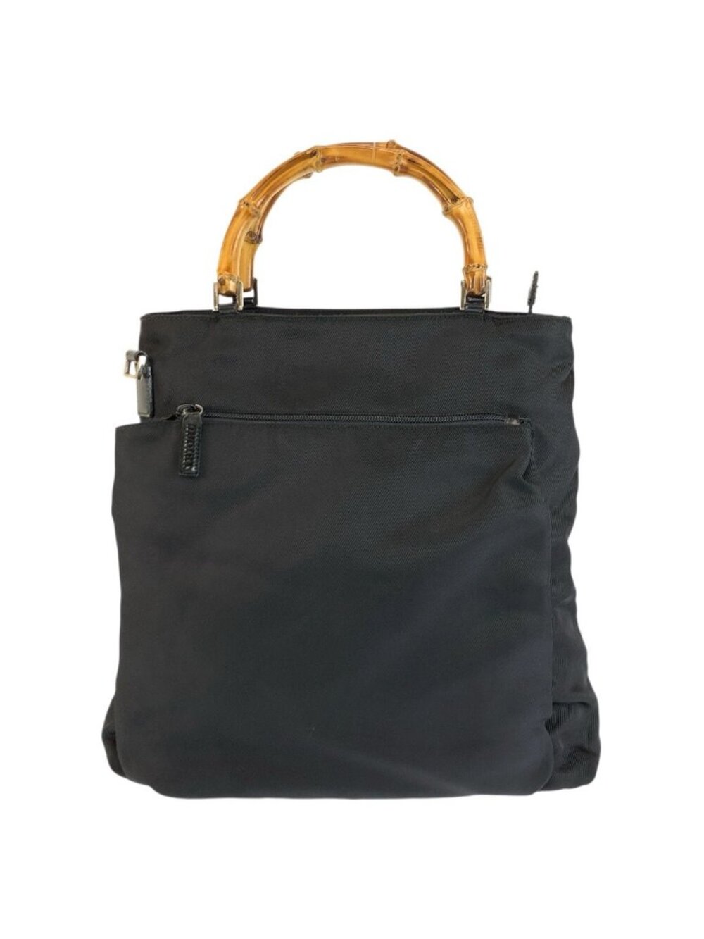 Gucci Bamboo Black Nylon Handbag